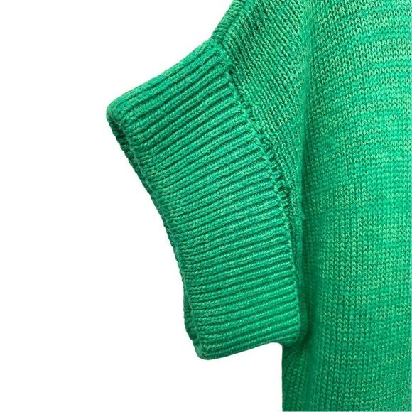 Vintage Lucie Bournival Kelly Green Short Sleeve Sweater Dress Size L - Picture 5 of 6